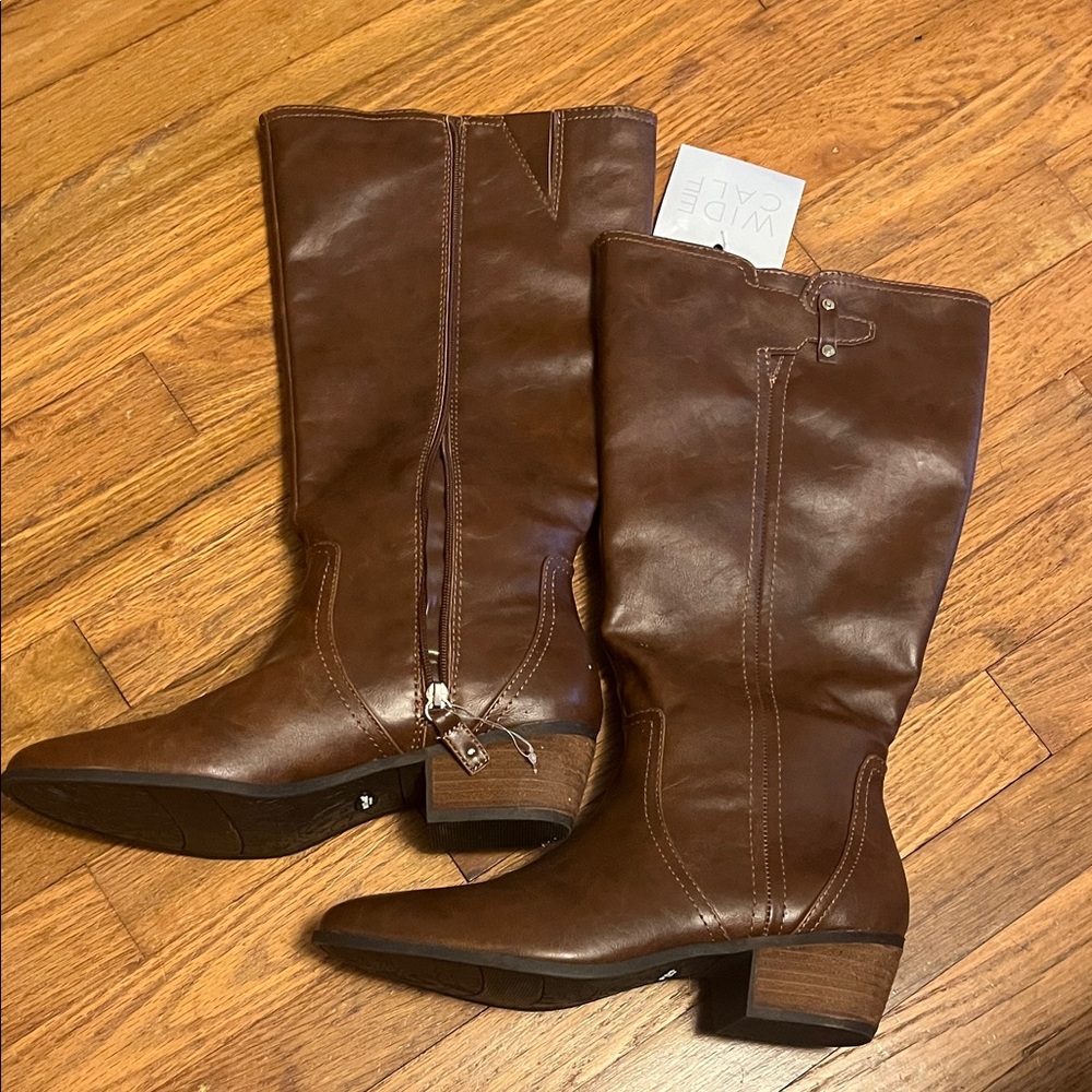 Dr. Scholl's Tan Leather Heeled Boots